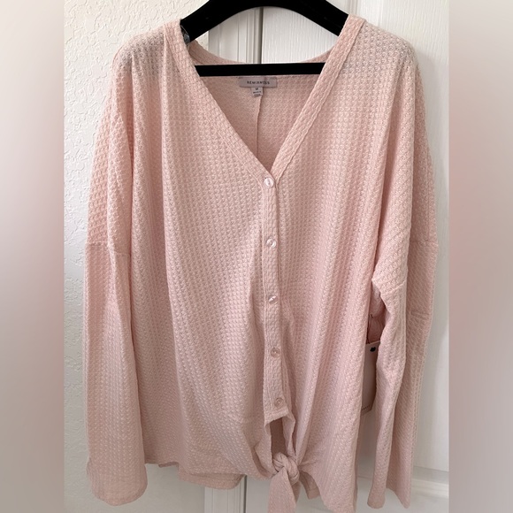 Tops - NWT Peachy Pink Waffle Knit Top